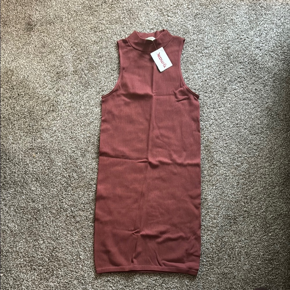Sleeveless Bodycon Rust Dress